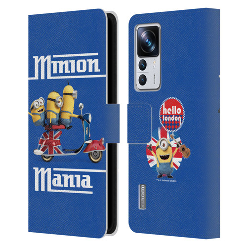 Minions Minion British Invasion Union Jack Scooter Leather Book Wallet Case Cover For Xiaomi 12T Pro