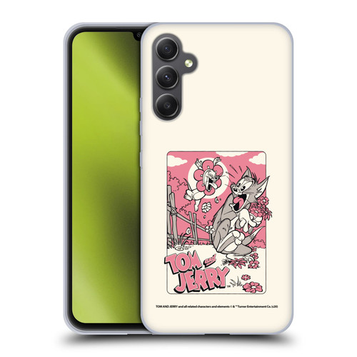 Tom and Jerry Illustration Scary Flower Soft Gel Case for Samsung Galaxy A34 5G