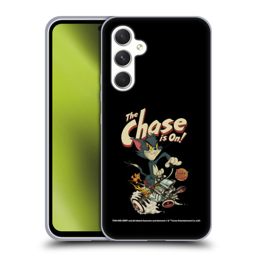 Tom and Jerry Typography Art The Chase Is On Soft Gel Case for Samsung Galaxy A54 5G