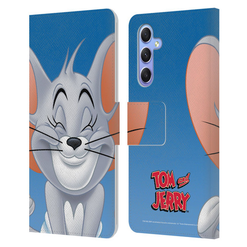 Tom and Jerry Full Face Nibbles Leather Book Wallet Case Cover For Samsung Galaxy A34 5G