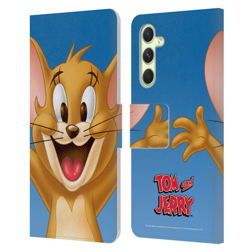 Tom and Jerry Full Face Jerry Leather Book Wallet Case Cover For Samsung Galaxy A54 5G