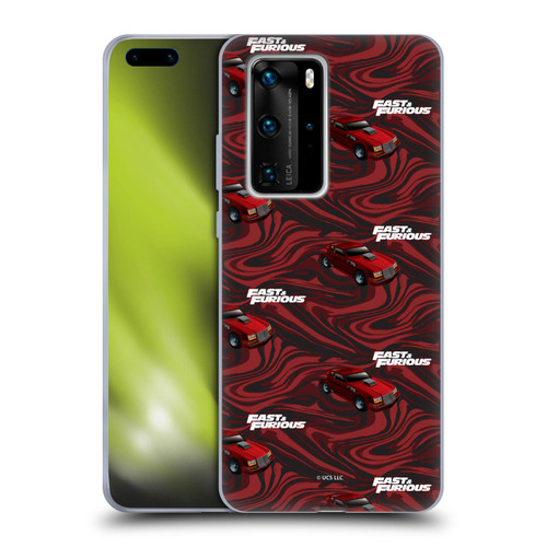 Fast & Furious Franchise Car Pattern Red Soft Gel Case for Huawei P40 Pro / P40 Pro Plus 5G