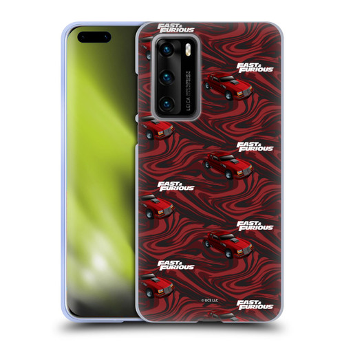 Fast & Furious Franchise Car Pattern Red Soft Gel Case for Huawei P40 5G