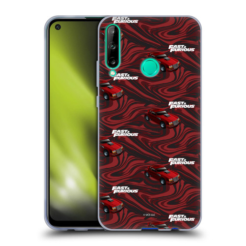 Fast & Furious Franchise Car Pattern Red Soft Gel Case for Huawei P40 lite E
