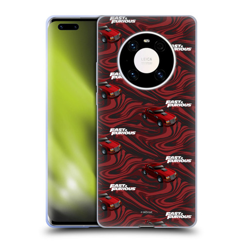 Fast & Furious Franchise Car Pattern Red Soft Gel Case for Huawei Mate 40 Pro 5G
