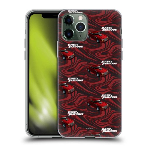 Fast & Furious Franchise Car Pattern Red Soft Gel Case for Apple iPhone 11 Pro