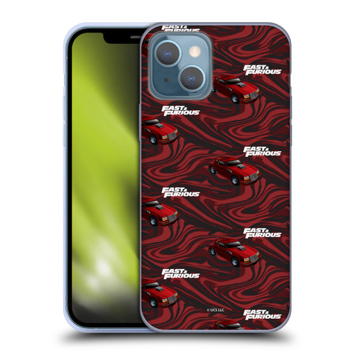 Fast & Furious Franchise Car Pattern Red Soft Gel Case for Apple iPhone 13