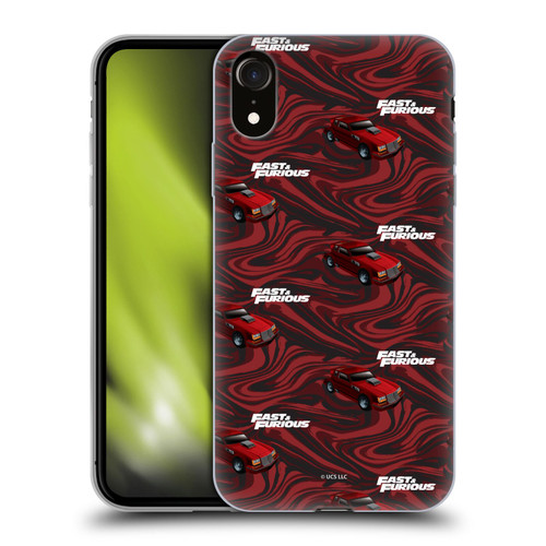 Fast & Furious Franchise Car Pattern Red Soft Gel Case for Apple iPhone XR