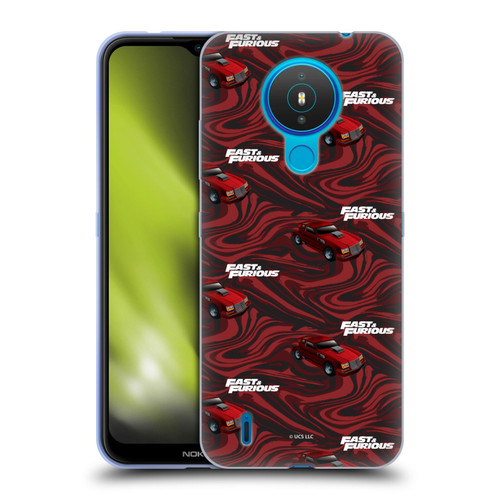 Fast & Furious Franchise Car Pattern Red Soft Gel Case for Nokia 1.4
