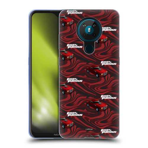 Fast & Furious Franchise Car Pattern Red Soft Gel Case for Nokia 5.3