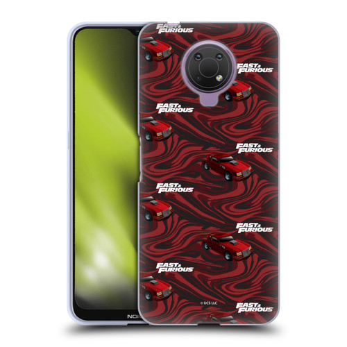 Fast & Furious Franchise Car Pattern Red Soft Gel Case for Nokia G10