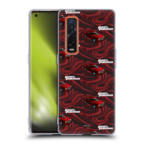 Fast & Furious Franchise Car Pattern Red Soft Gel Case for OPPO Find X2 Pro 5G