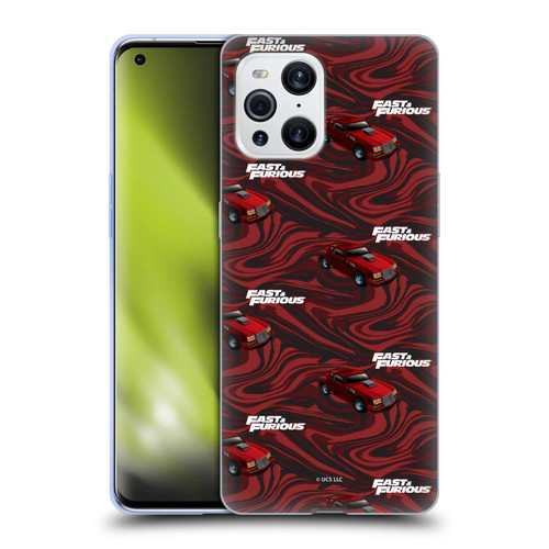 Fast & Furious Franchise Car Pattern Red Soft Gel Case for OPPO Find X3 / Pro