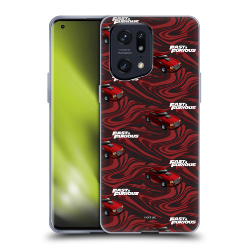 Fast & Furious Franchise Car Pattern Red Soft Gel Case for OPPO Find X5 Pro