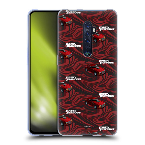 Fast & Furious Franchise Car Pattern Red Soft Gel Case for OPPO Reno 2