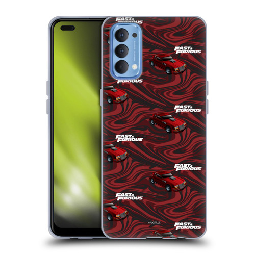 Fast & Furious Franchise Car Pattern Red Soft Gel Case for OPPO Reno 4 5G