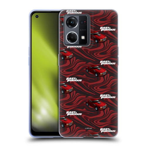 Fast & Furious Franchise Car Pattern Red Soft Gel Case for OPPO Reno8 4G