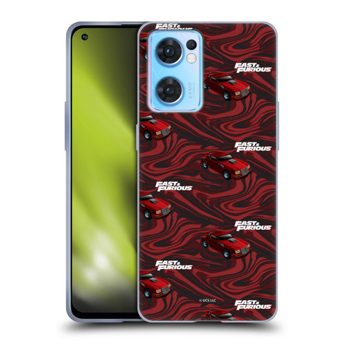 Fast & Furious Franchise Car Pattern Red Soft Gel Case for OPPO Reno7 5G / Find X5 Lite