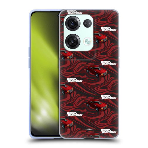 Fast & Furious Franchise Car Pattern Red Soft Gel Case for OPPO Reno8 Pro