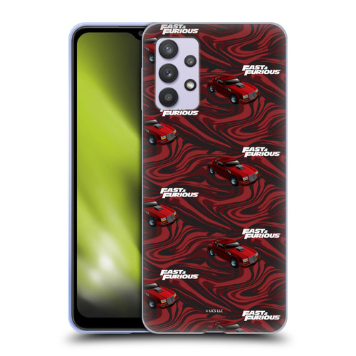 Fast & Furious Franchise Car Pattern Red Soft Gel Case for Samsung Galaxy A32 5G / M32 5G (2021)