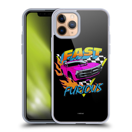 Fast & Furious Franchise Fast Fashion Car In Retro Style Soft Gel Case for Apple iPhone 11 Pro