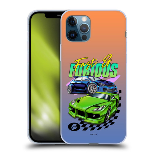 Fast & Furious Franchise Fast Fashion Cars Soft Gel Case for Apple iPhone 12 / iPhone 12 Pro