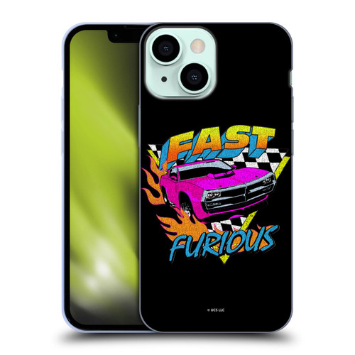 Fast & Furious Franchise Fast Fashion Car In Retro Style Soft Gel Case for Apple iPhone 13 Mini