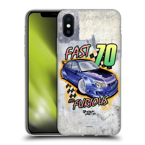 Fast & Furious Franchise Fast Fashion Grunge Retro Soft Gel Case for Apple iPhone X / iPhone XS