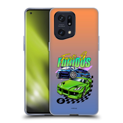 Fast & Furious Franchise Fast Fashion Cars Soft Gel Case for OPPO Find X5 Pro