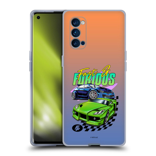 Fast & Furious Franchise Fast Fashion Cars Soft Gel Case for OPPO Reno 4 Pro 5G
