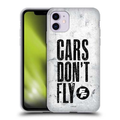 Fast & Furious Franchise Graphics Cars Don't Fly Soft Gel Case for Apple iPhone 11