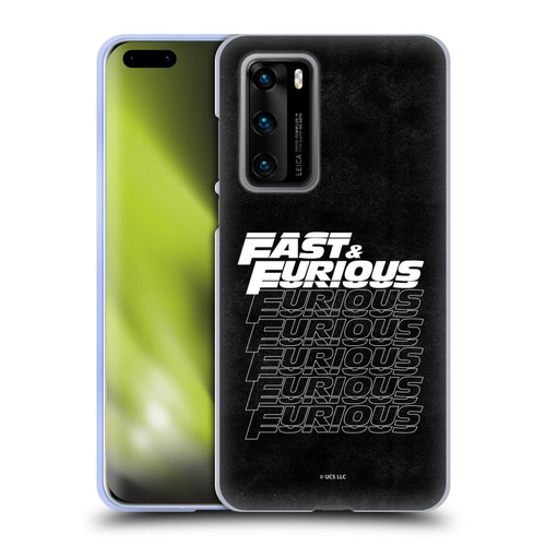 Fast & Furious Franchise Logo Art Black Text Soft Gel Case for Huawei P40 5G