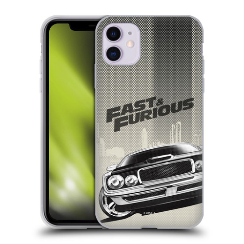 Fast & Furious Franchise Logo Art Halftone Car Soft Gel Case for Apple iPhone 11