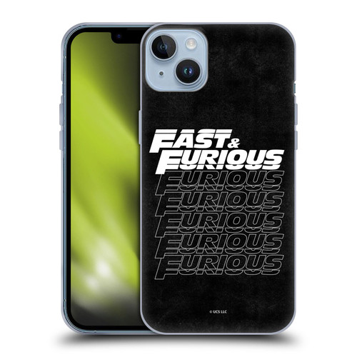 Fast & Furious Franchise Logo Art Black Text Soft Gel Case for Apple iPhone 14 Plus