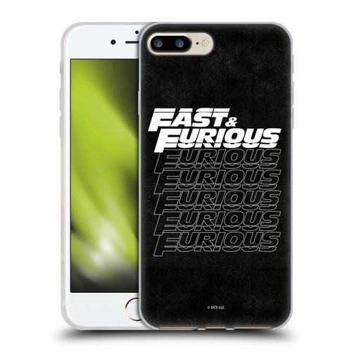 Fast & Furious Franchise Logo Art Black Text Soft Gel Case for Apple iPhone 7 Plus / iPhone 8 Plus