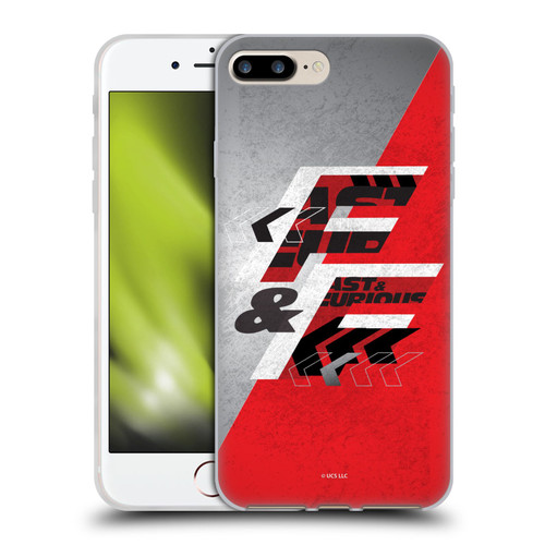 Fast & Furious Franchise Logo Art F&F Red Soft Gel Case for Apple iPhone 7 Plus / iPhone 8 Plus