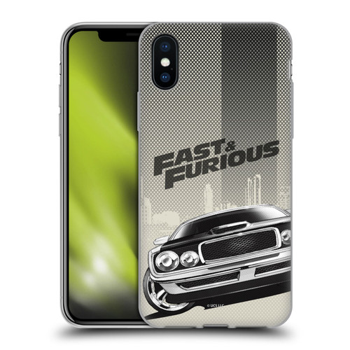 Fast & Furious Franchise Logo Art Halftone Car Soft Gel Case for Apple iPhone X / iPhone XS