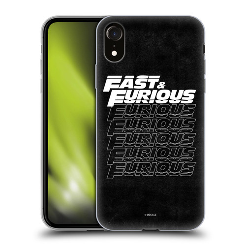 Fast & Furious Franchise Logo Art Black Text Soft Gel Case for Apple iPhone XR