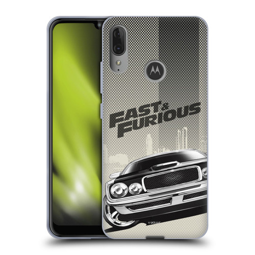 Fast & Furious Franchise Logo Art Halftone Car Soft Gel Case for Motorola Moto E6 Plus