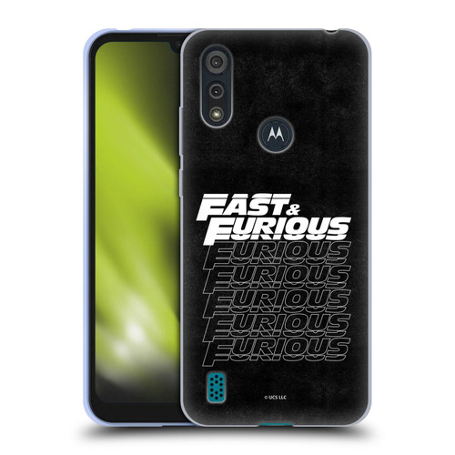 Fast & Furious Franchise Logo Art Black Text Soft Gel Case for Motorola Moto E6s (2020)