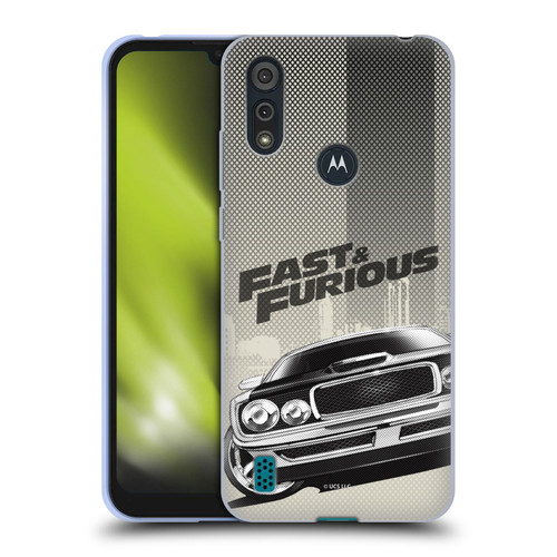 Fast & Furious Franchise Logo Art Halftone Car Soft Gel Case for Motorola Moto E6s (2020)
