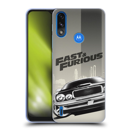Fast & Furious Franchise Logo Art Halftone Car Soft Gel Case for Motorola Moto E7 Power / Moto E7i Power
