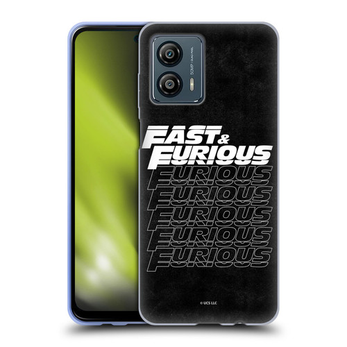 Fast & Furious Franchise Logo Art Black Text Soft Gel Case for Motorola Moto G53 5G