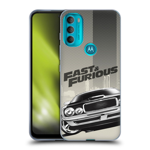 Fast & Furious Franchise Logo Art Halftone Car Soft Gel Case for Motorola Moto G71 5G