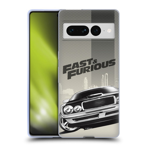 Fast & Furious Franchise Logo Art Halftone Car Soft Gel Case for Google Pixel 7 Pro