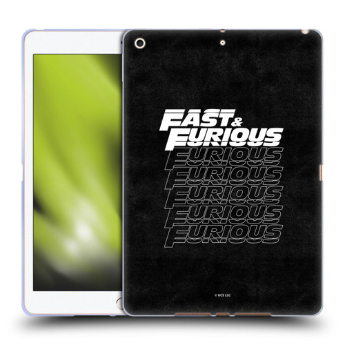 Fast & Furious Franchise Logo Art Black Text Soft Gel Case for Apple iPad 10.2 2019/2020/2021