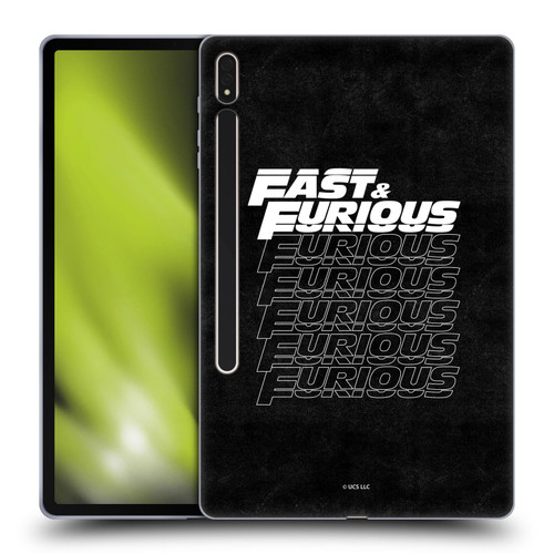 Fast & Furious Franchise Logo Art Black Text Soft Gel Case for Samsung Galaxy Tab S8 Plus