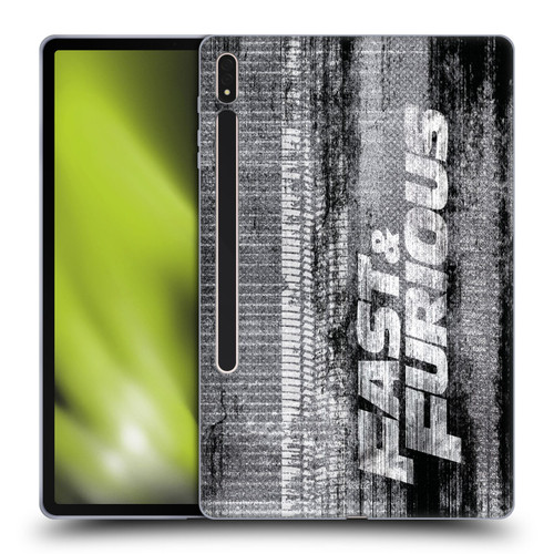 Fast & Furious Franchise Logo Art Tire Skid Marks Soft Gel Case for Samsung Galaxy Tab S8 Plus
