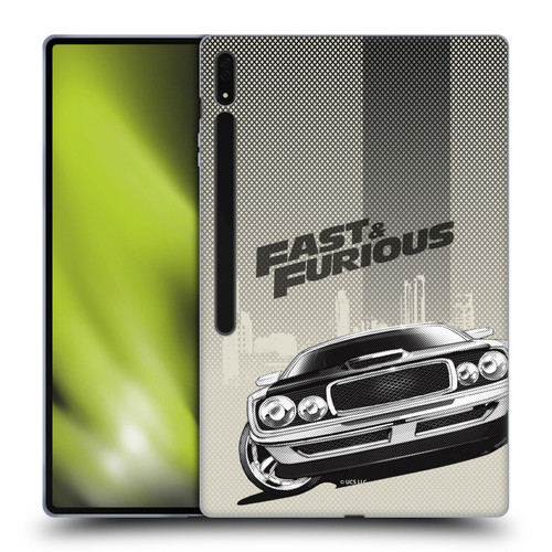 Fast & Furious Franchise Logo Art Halftone Car Soft Gel Case for Samsung Galaxy Tab S8 Ultra