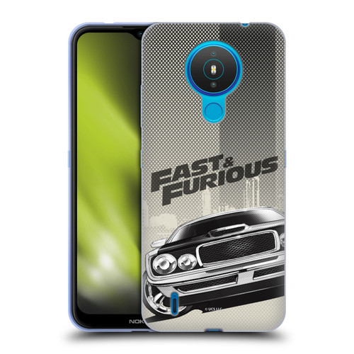 Fast & Furious Franchise Logo Art Halftone Car Soft Gel Case for Nokia 1.4
